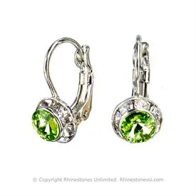 Crystal Wire Earrings, 8mm size
