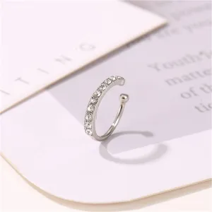 Cubic Zirconia & Silver-Plated Ear Cuff