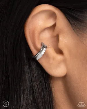 CUFF Call - Silver - Hammered Paparazzi Ear Cuff Earrings