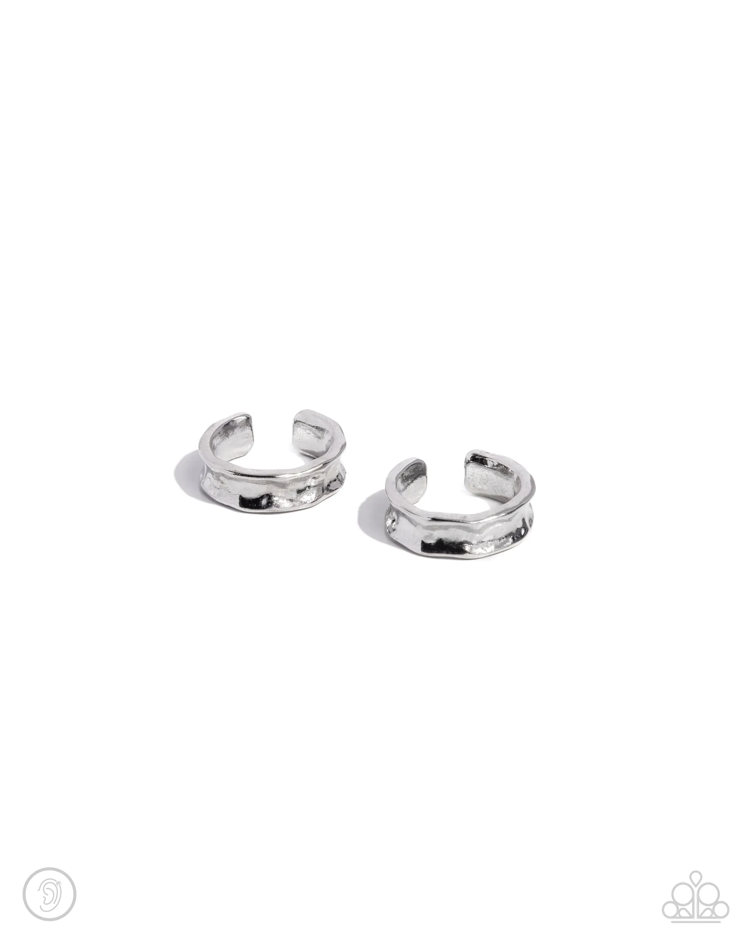 CUFF Call - Silver - Hammered Paparazzi Ear Cuff Earrings