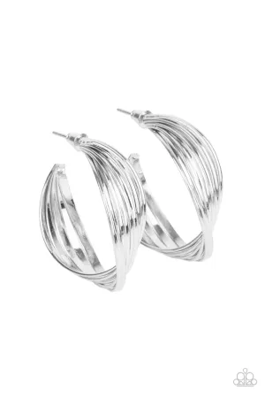 Curves in All the Right Places Silver Paparazzi Earrings