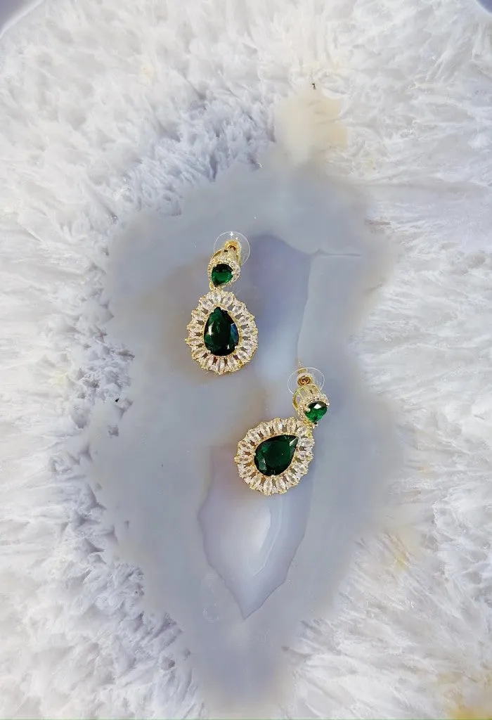 Danielle Earrings-Emerald