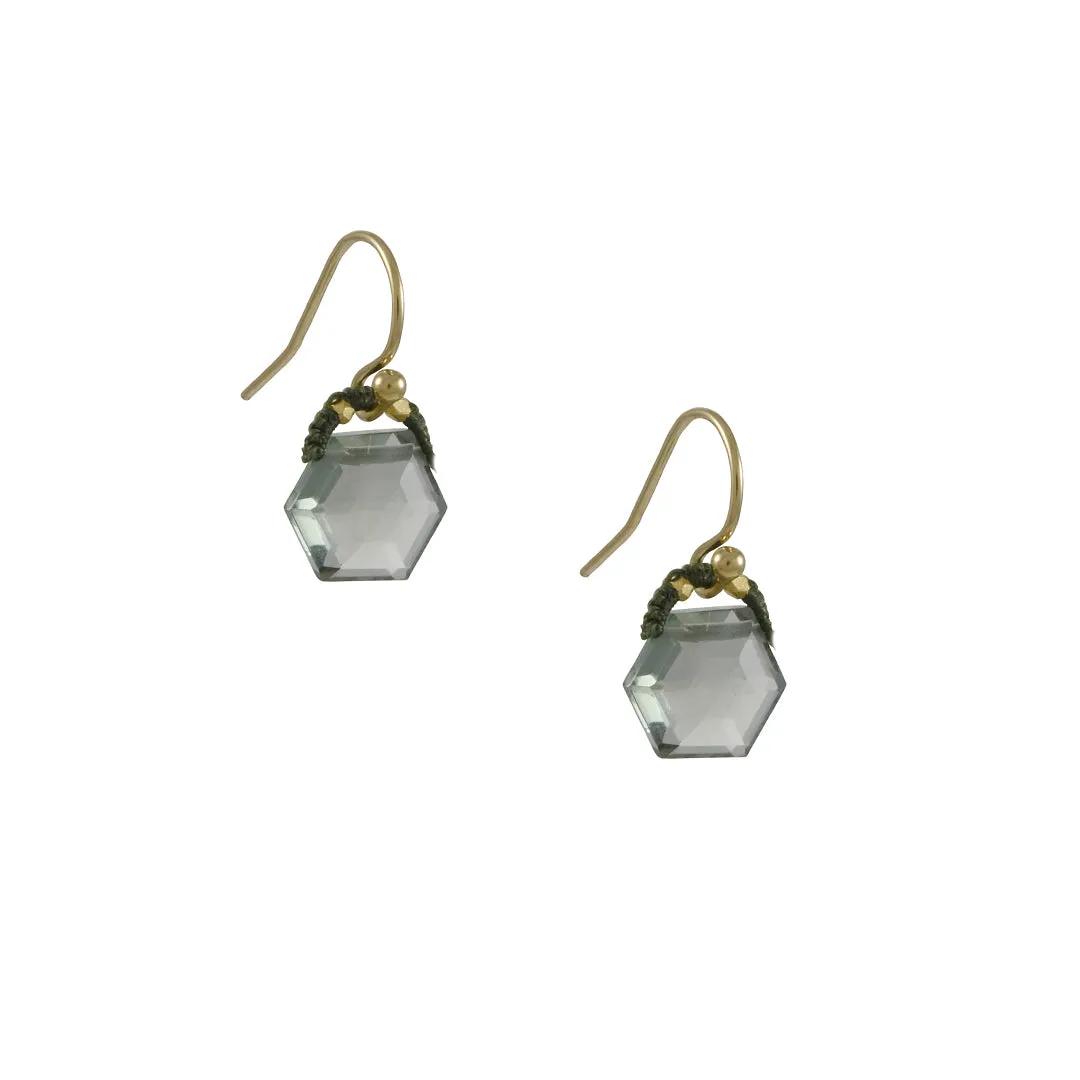Danielle Welmond - Green Amethyst Hexagon Drop Earrings