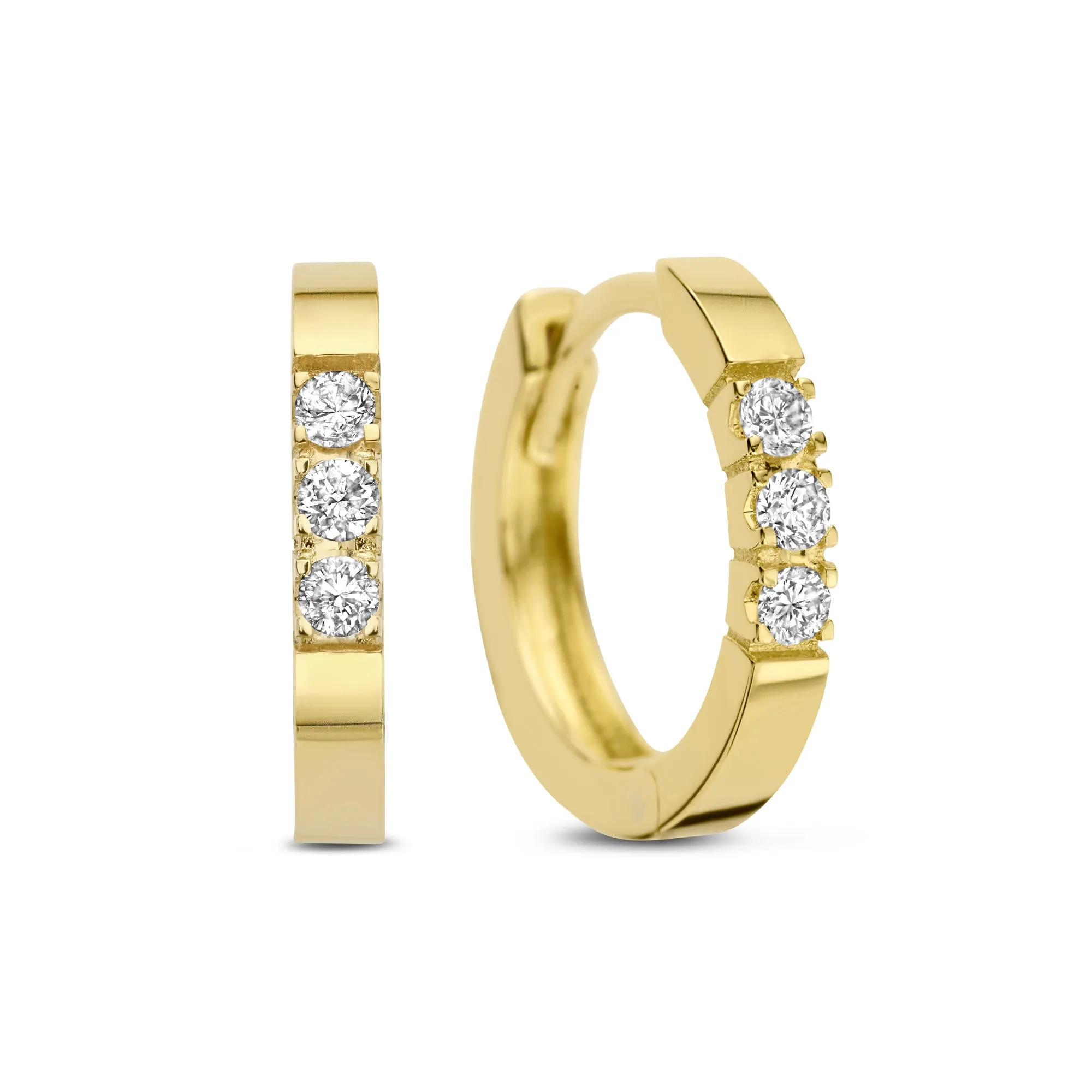 De la Paix Madeline 14 karat gold hoop earrings with diamond 0.15 carat