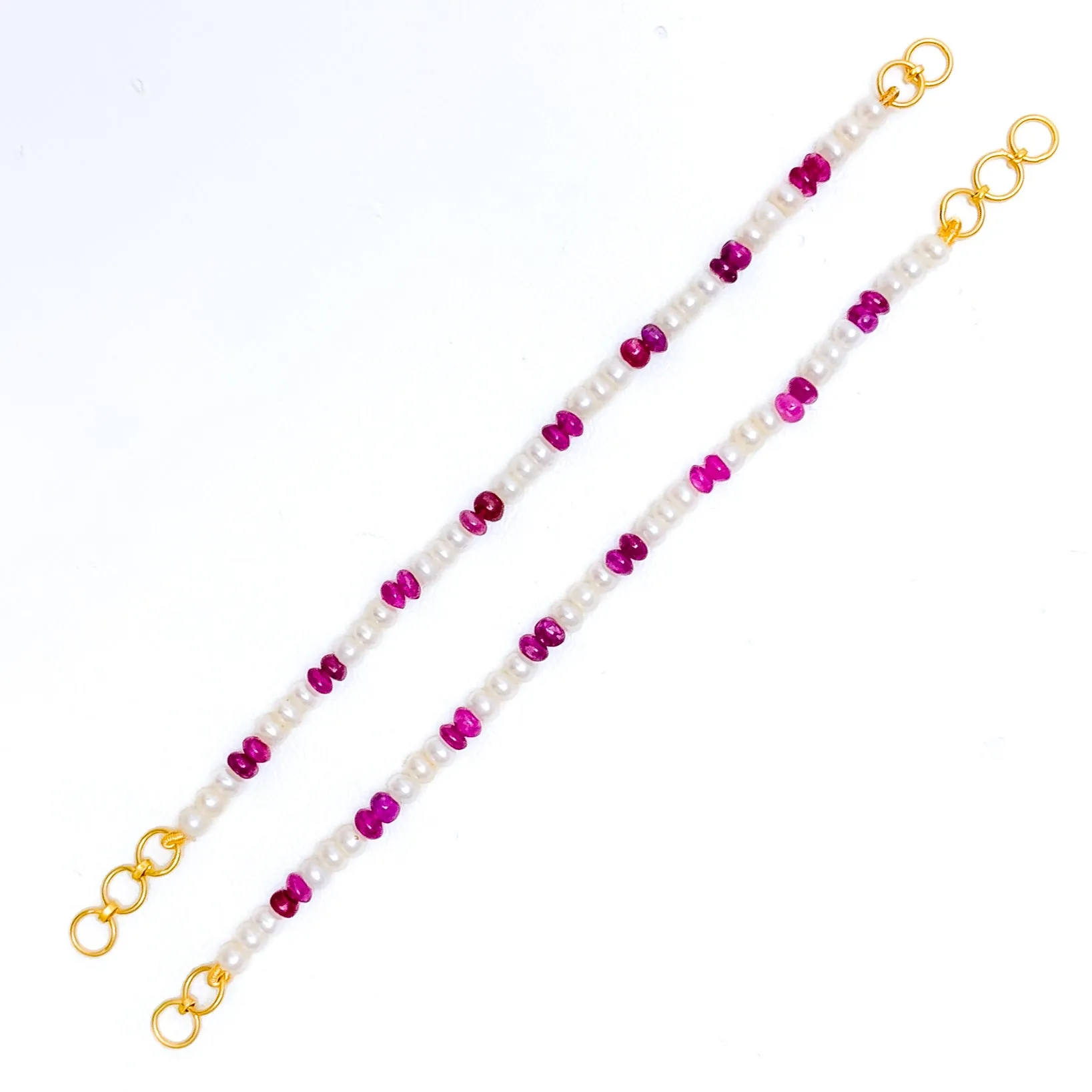 Decadent Alternating 22k Gold Pearl Earrings Support Chain