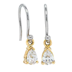 Deja Vu 18ct Yellow Gold & Platinum .60ct Diamond Earrings