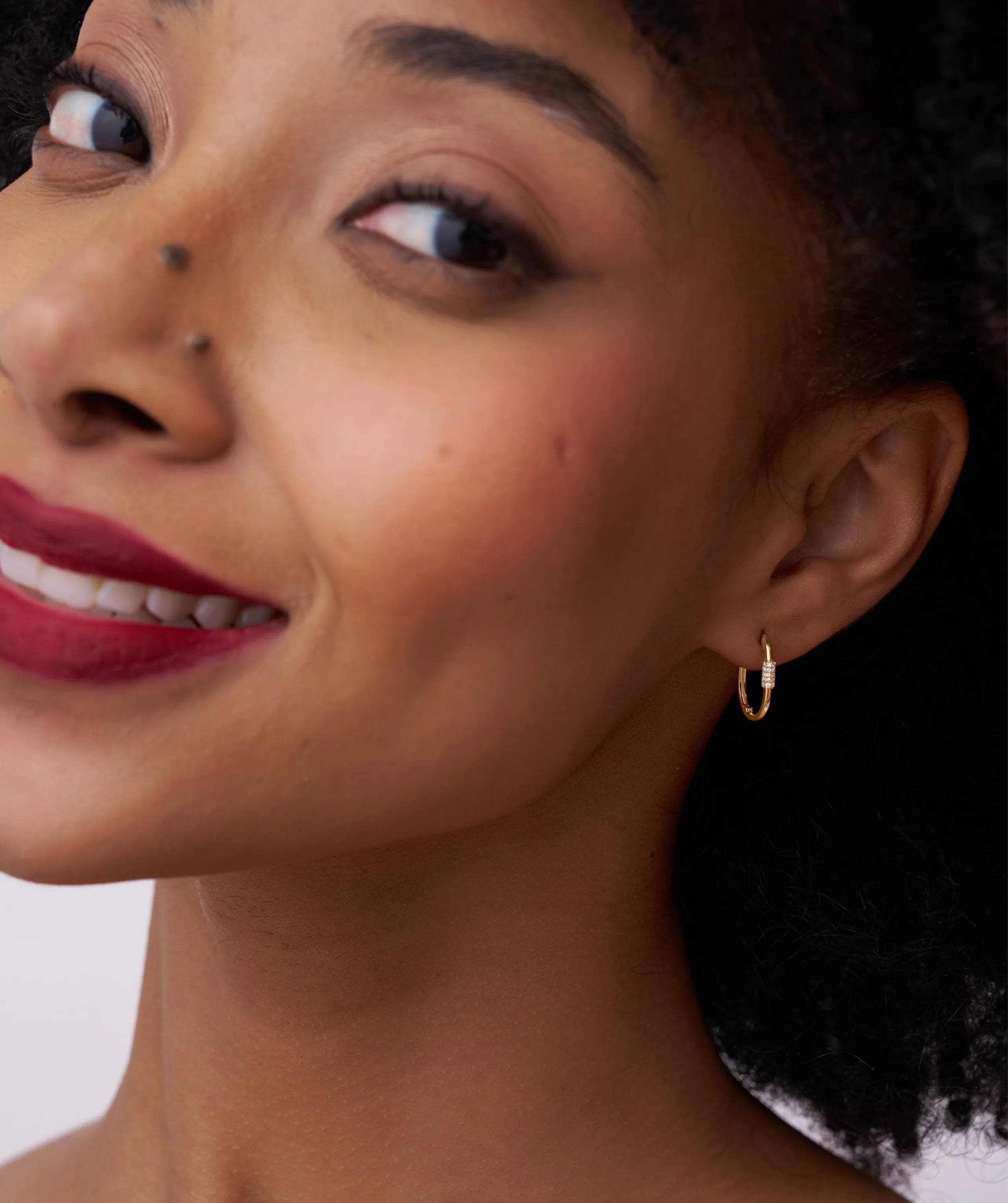 Diamond-Accented Gold Hoops