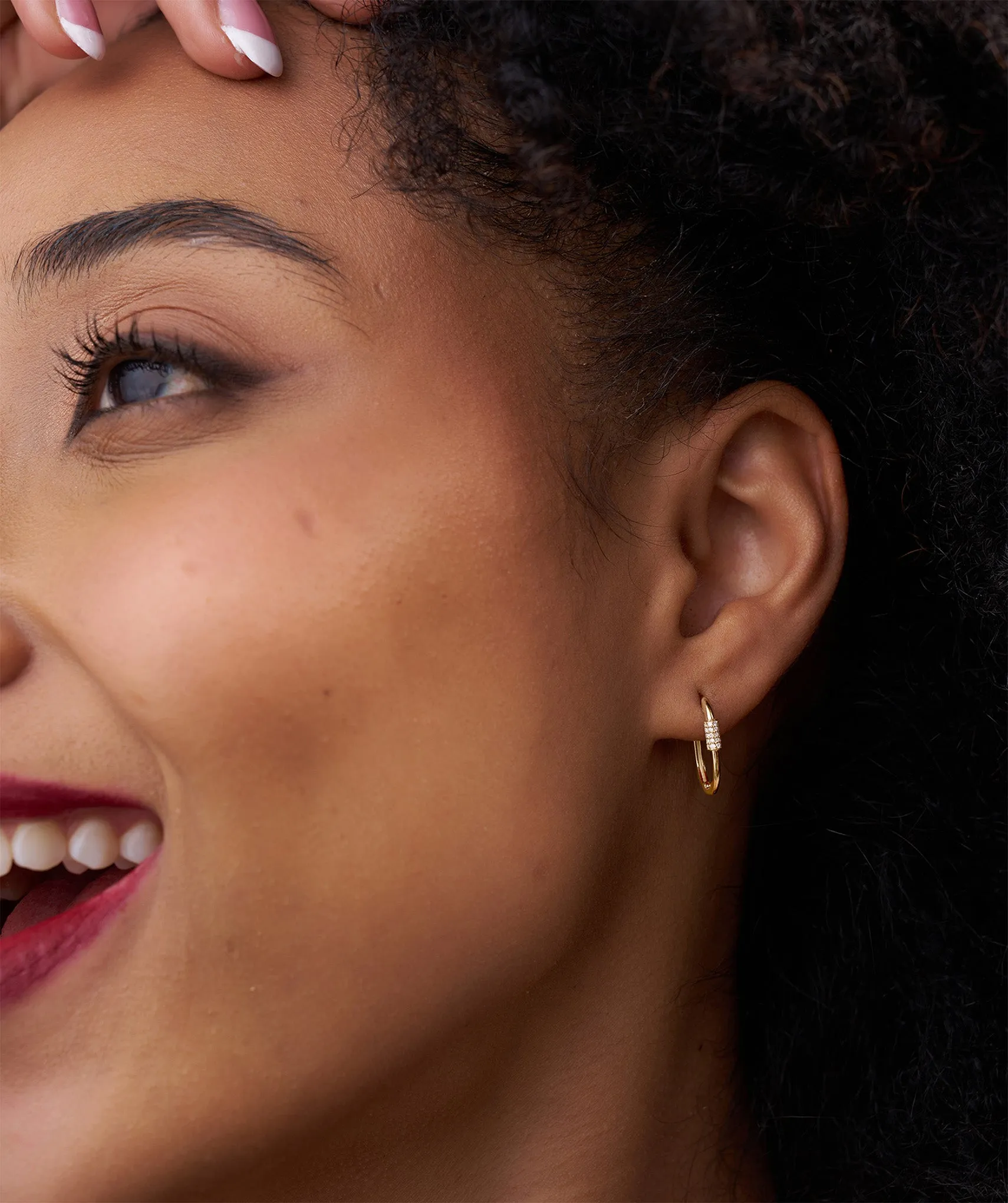 Diamond-Accented Gold Hoops