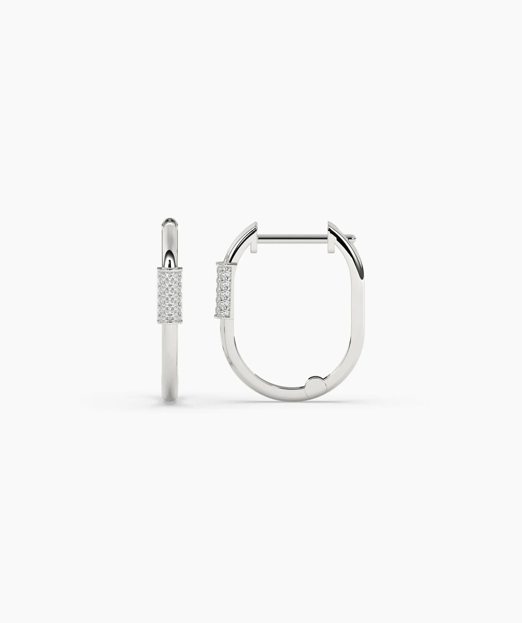 Diamond-Accented Gold Hoops
