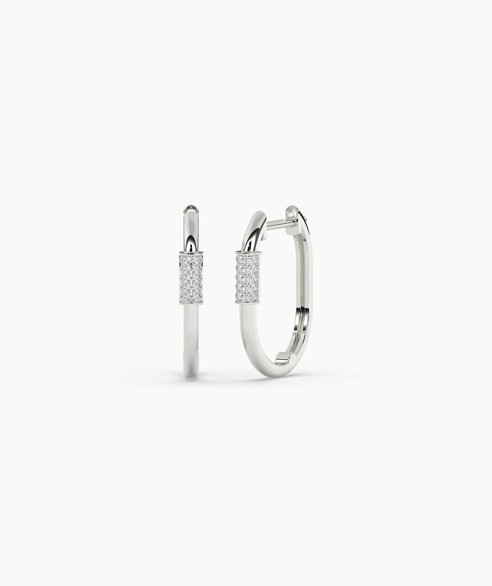 Diamond-Accented Gold Hoops