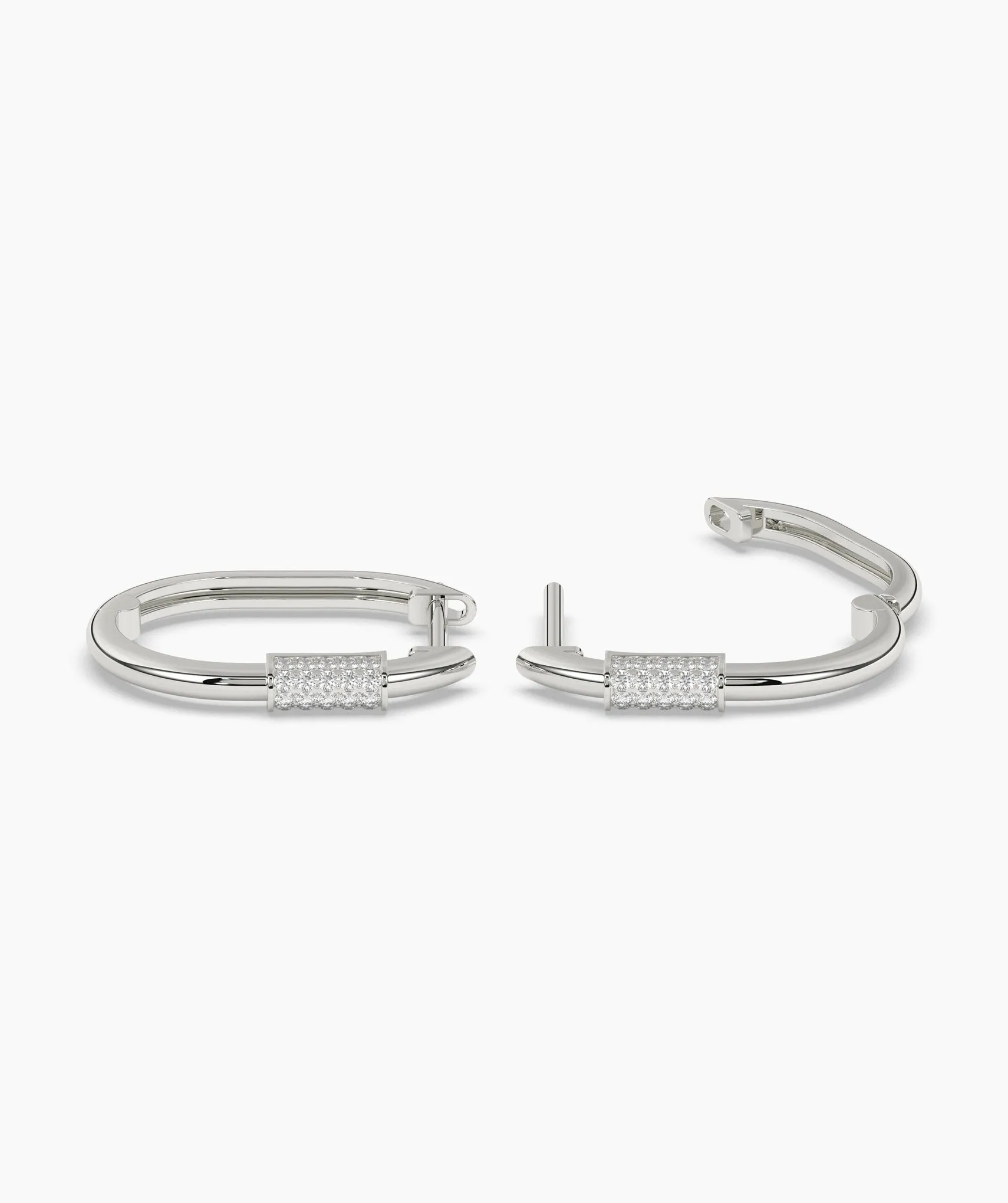 Diamond-Accented Gold Hoops