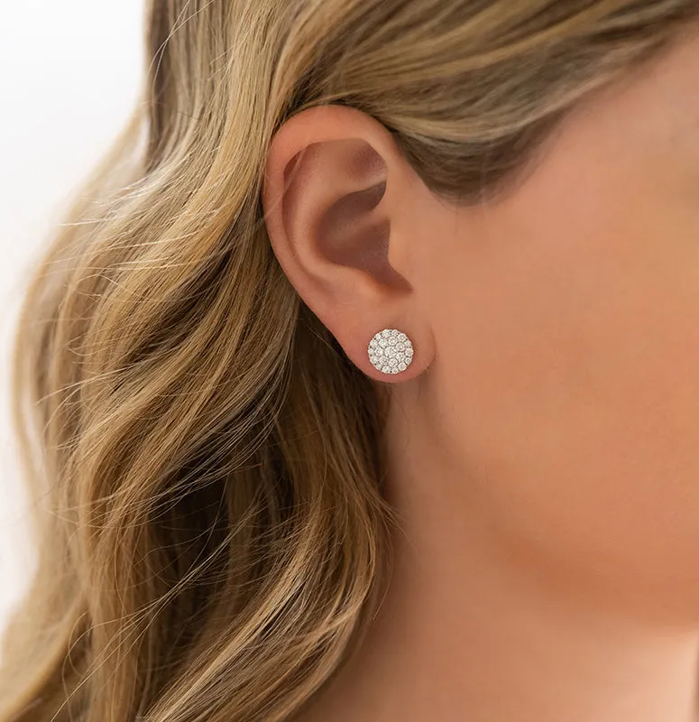 Diamond Button Earrings
