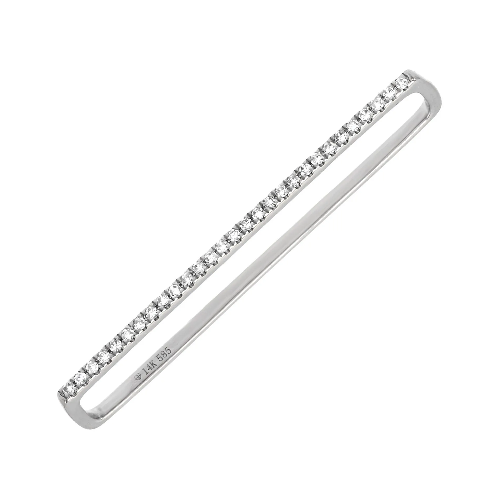 Diamond Cartilage Bar Ear Cuff 14K