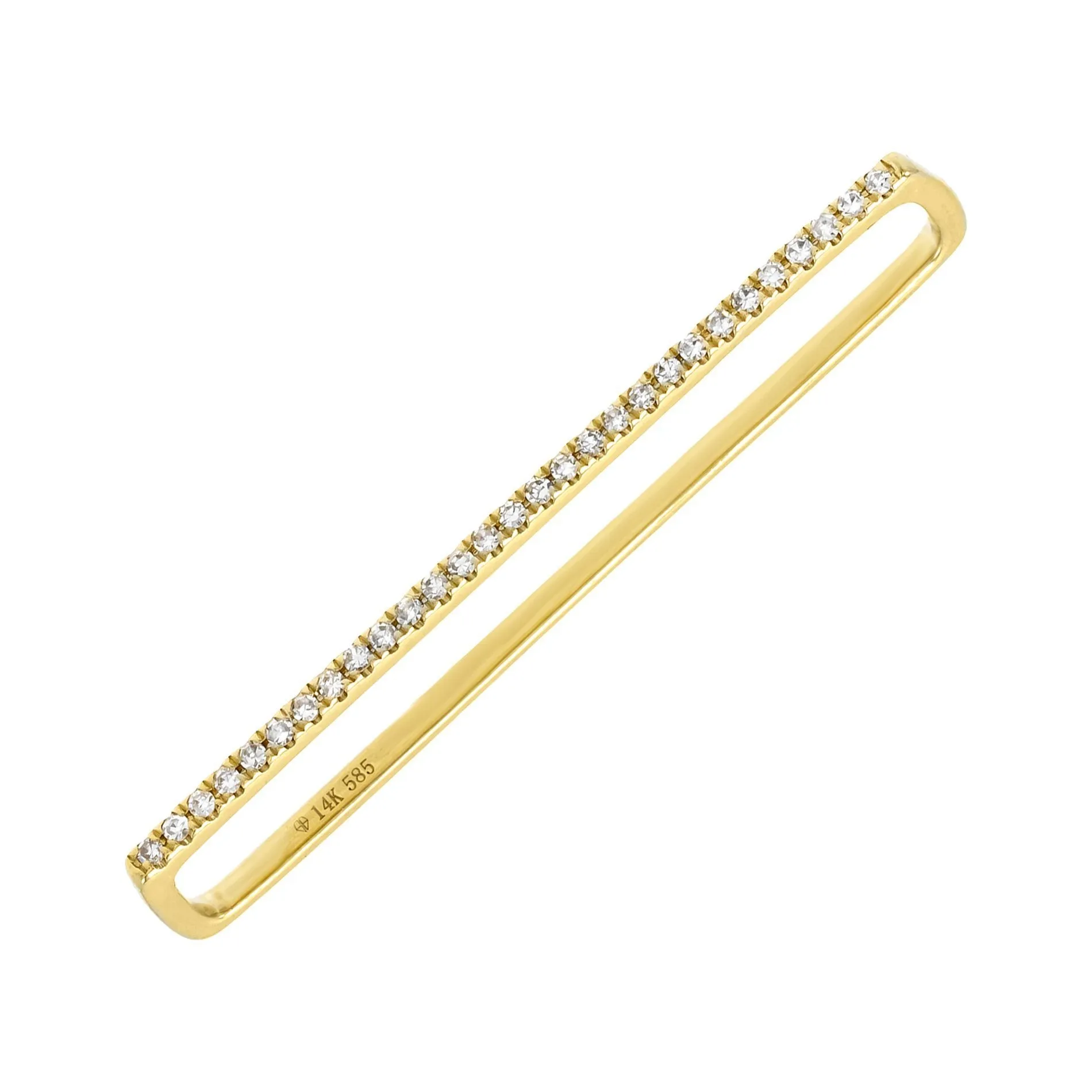 Diamond Cartilage Bar Ear Cuff 14K