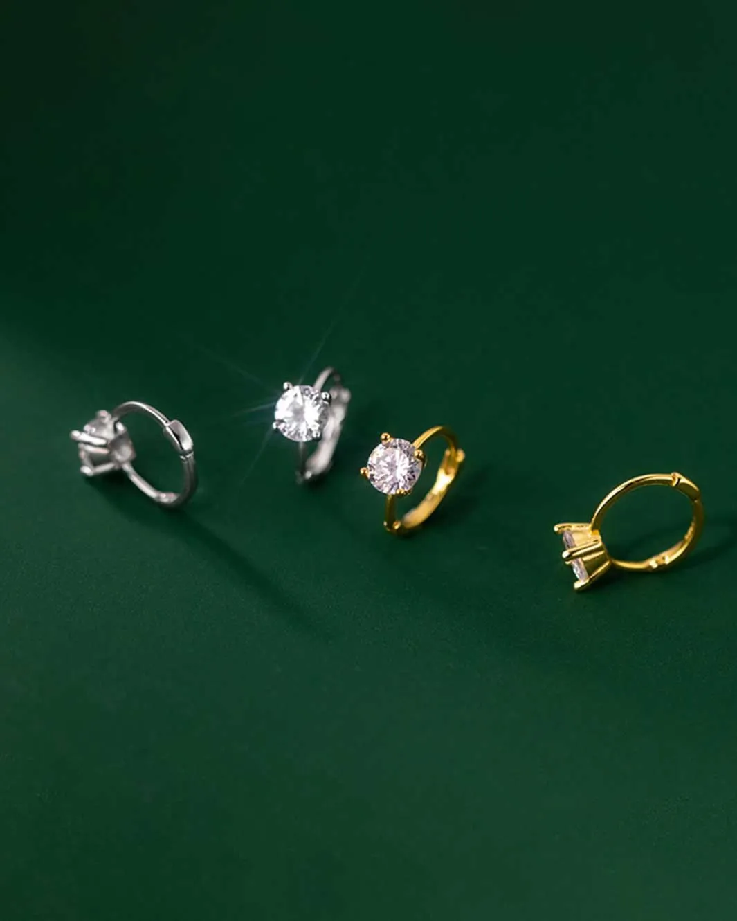 Diamond Charm Ear Cuffs and Huggie Earrings