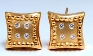 Diamond Dice Square Earrings .25ct 14kt Omega Clip