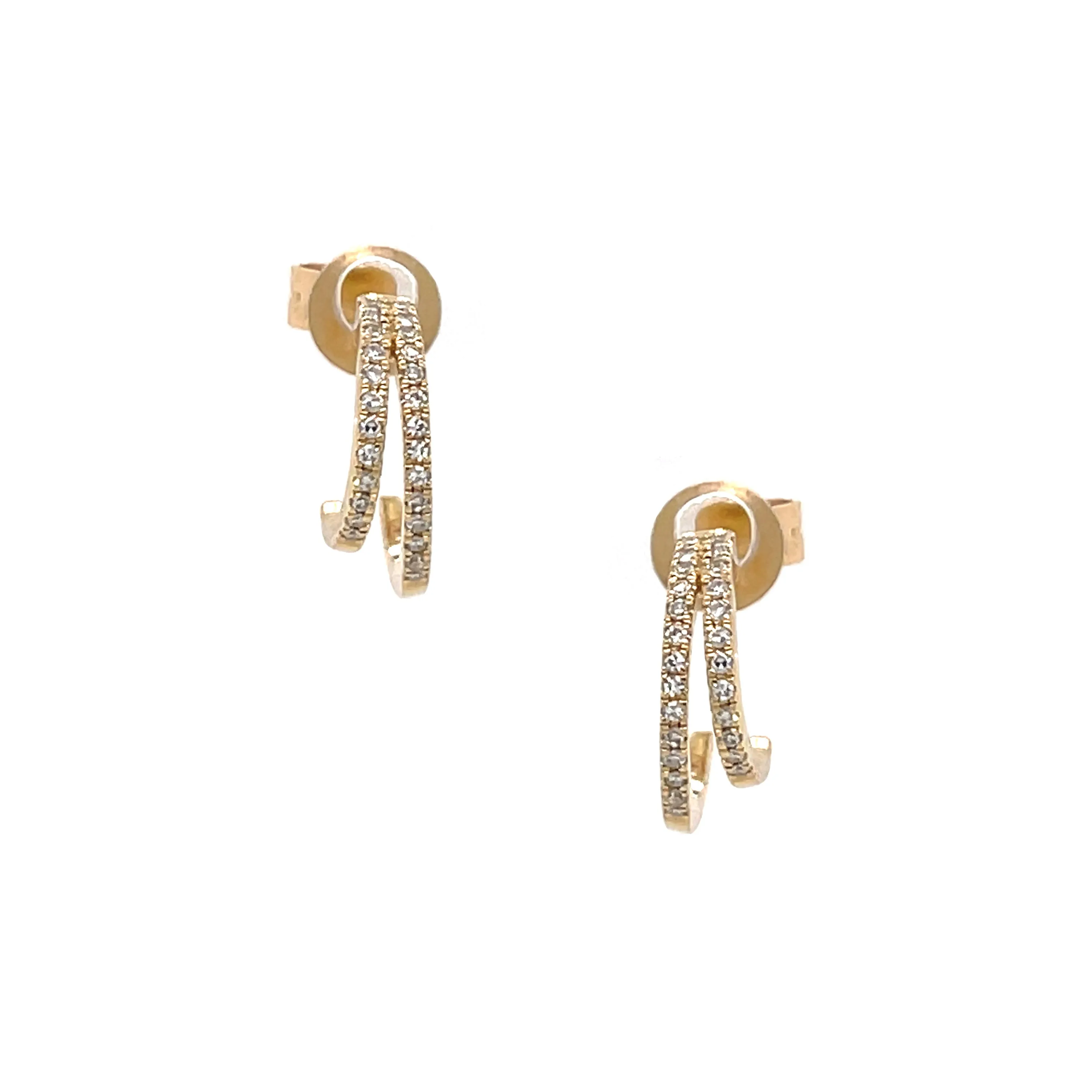 Diamond Double Layer Earrings