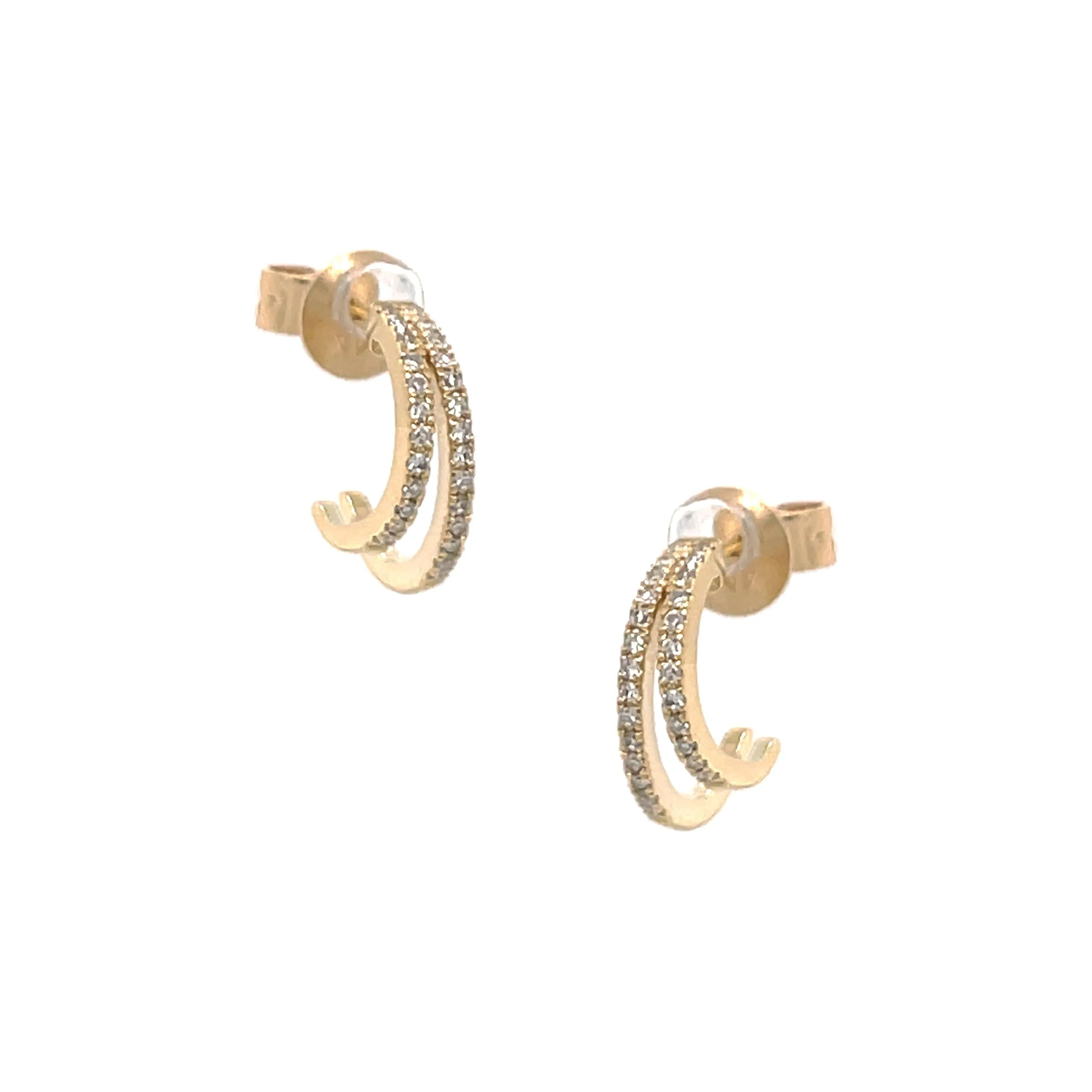 Diamond Double Layer Earrings