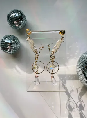 Diamond drops | Ear Cuff Hand Earrings White