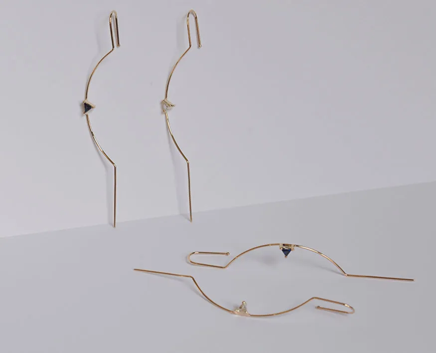 Diamond Element Needle Earring