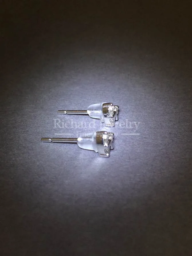 Diamond Heart Stud Earrings