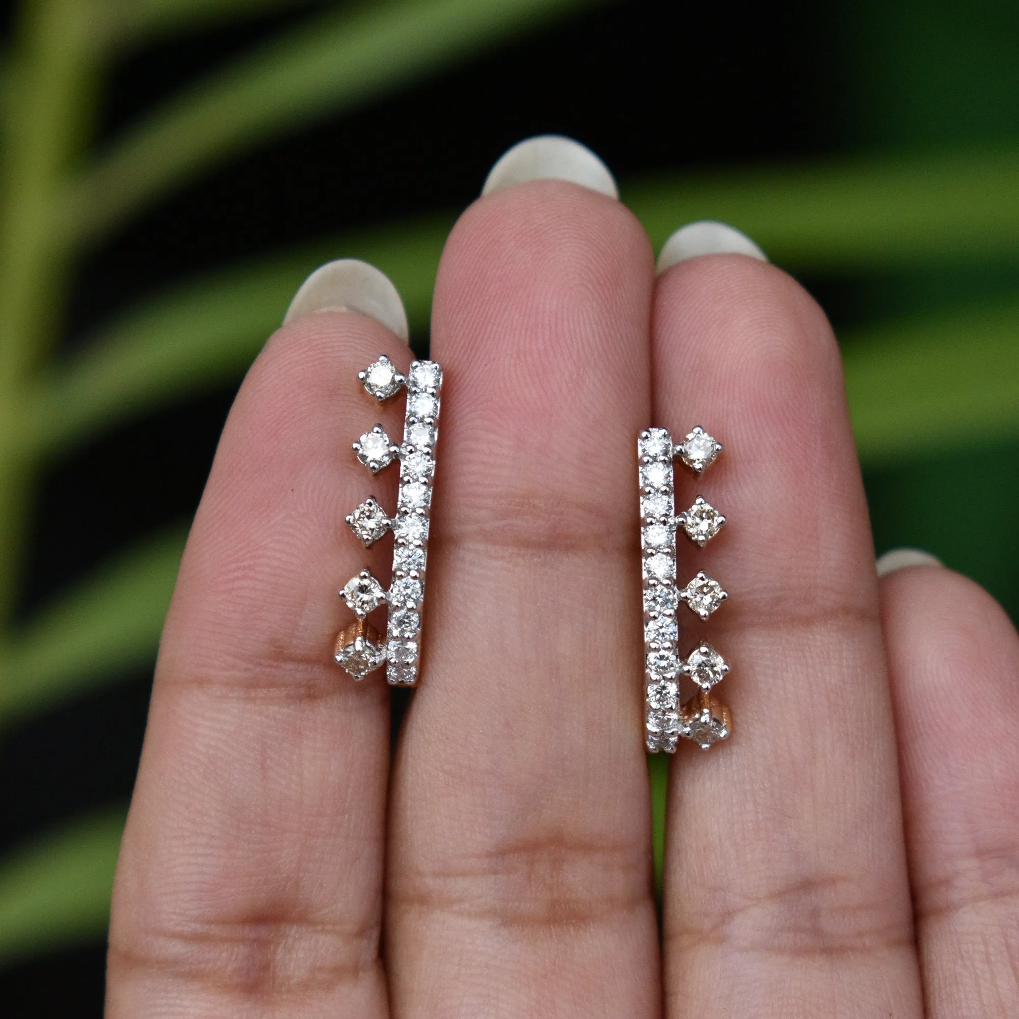 Diamond Hoop Wrap Earrings Everyday Huggie Earrings