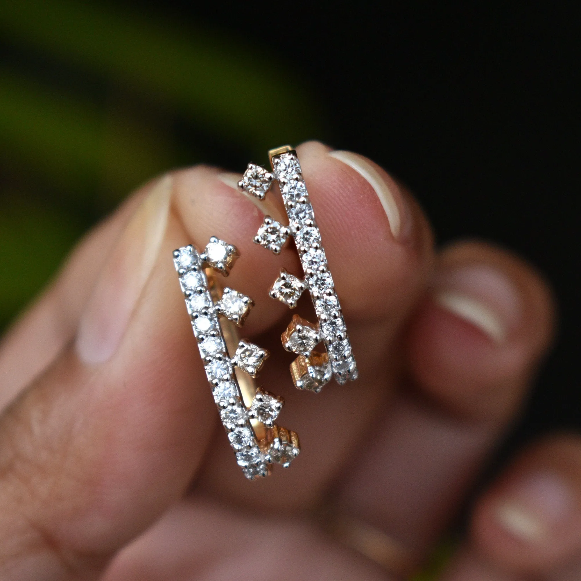 Diamond Hoop Wrap Earrings Everyday Huggie Earrings