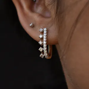 Diamond Hoop Wrap Earrings Everyday Huggie Earrings