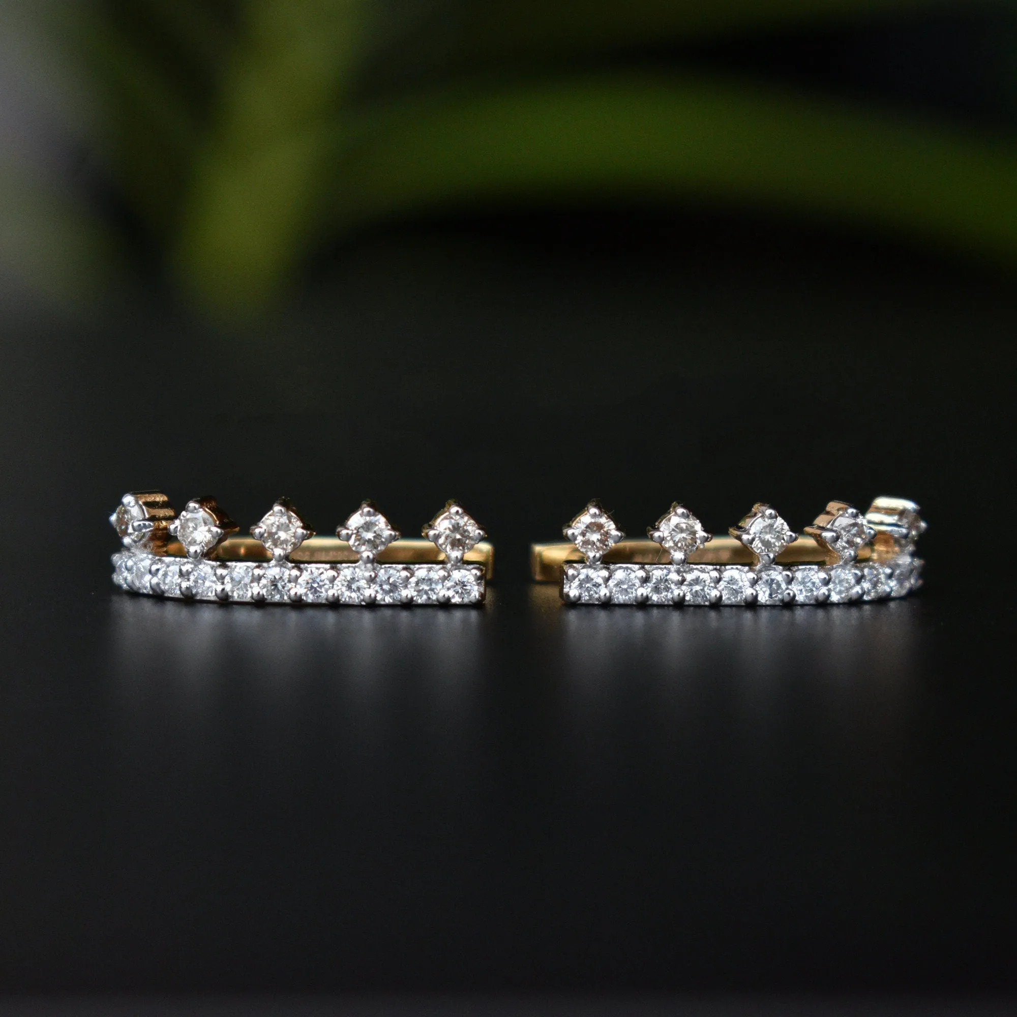 Diamond Hoop Wrap Earrings Everyday Huggie Earrings