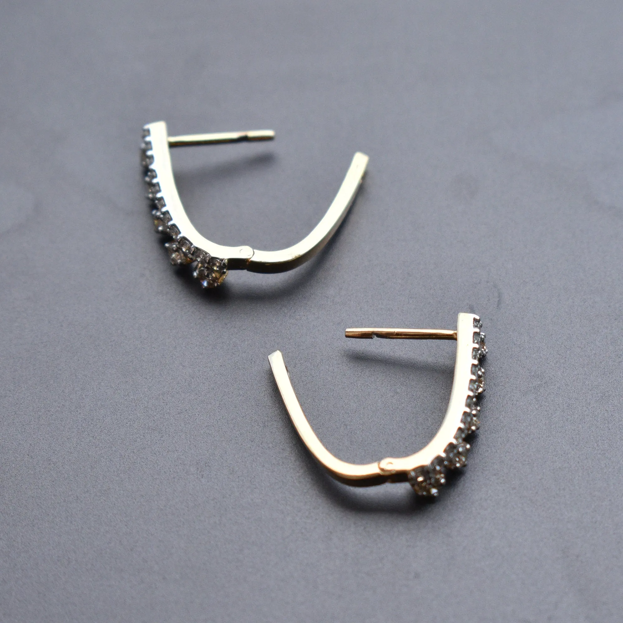 Diamond Hoop Wrap Earrings Everyday Huggie Earrings