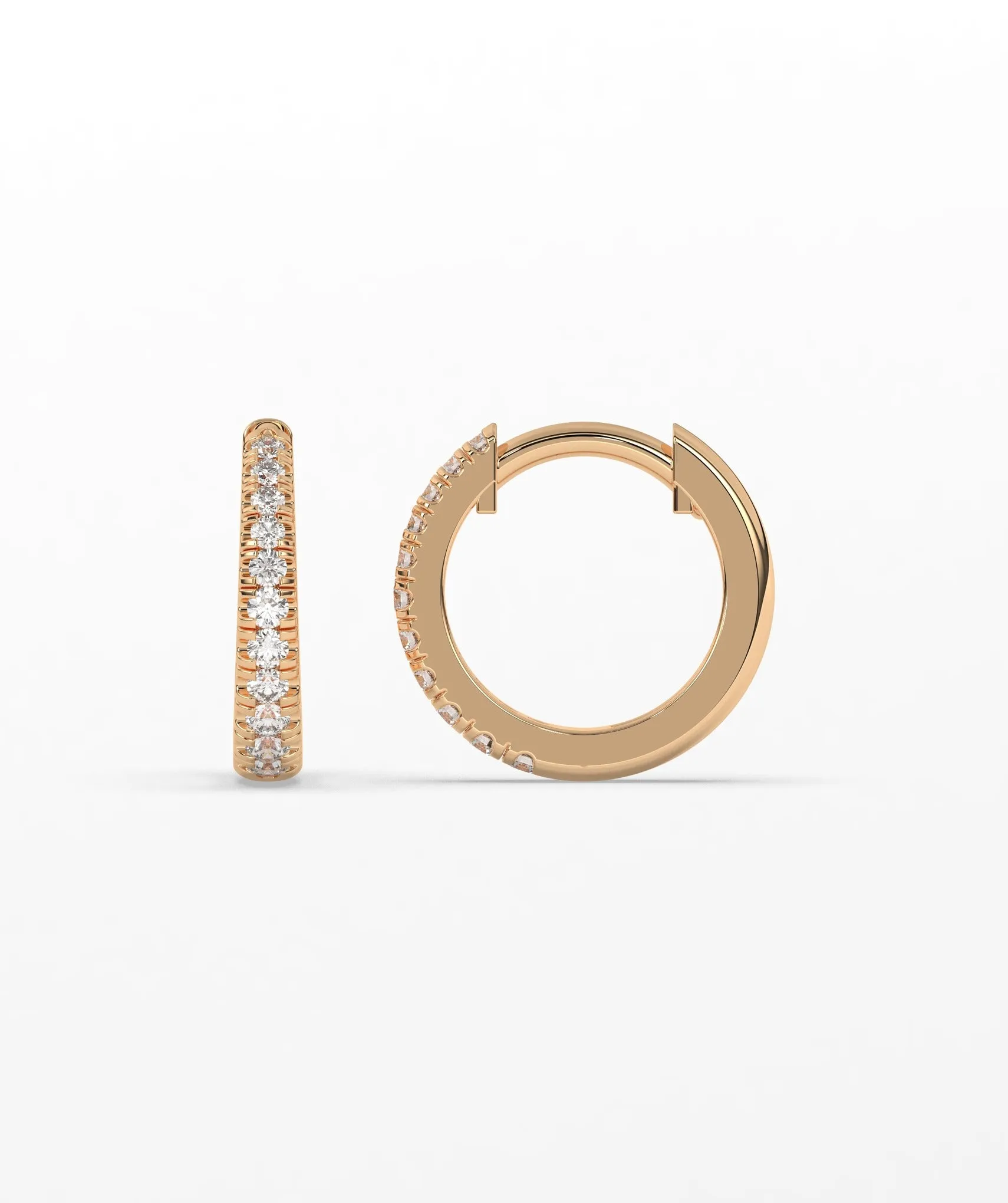 Diamond Huggie Hoop Earrings