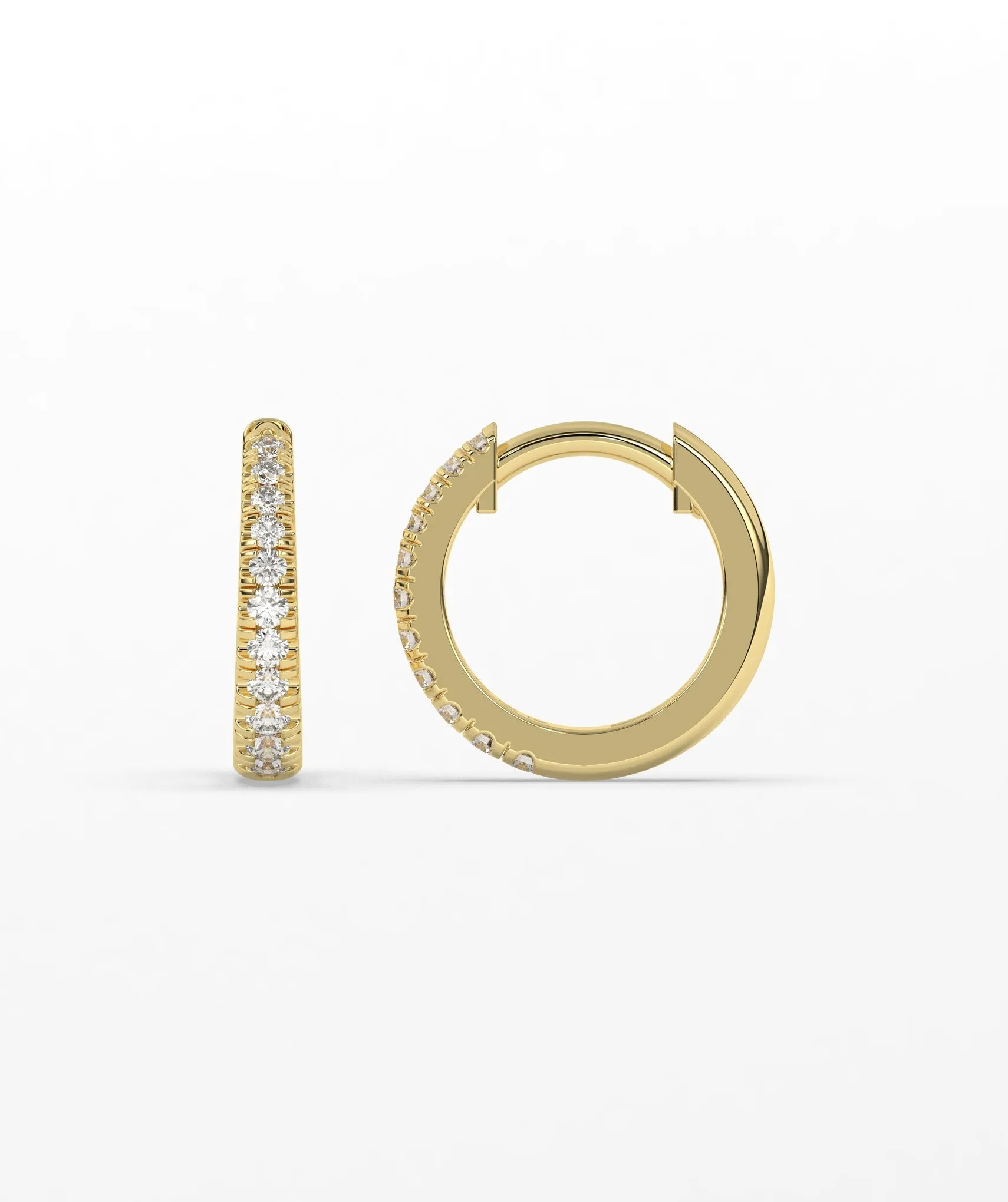 Diamond Huggie Hoop Earrings