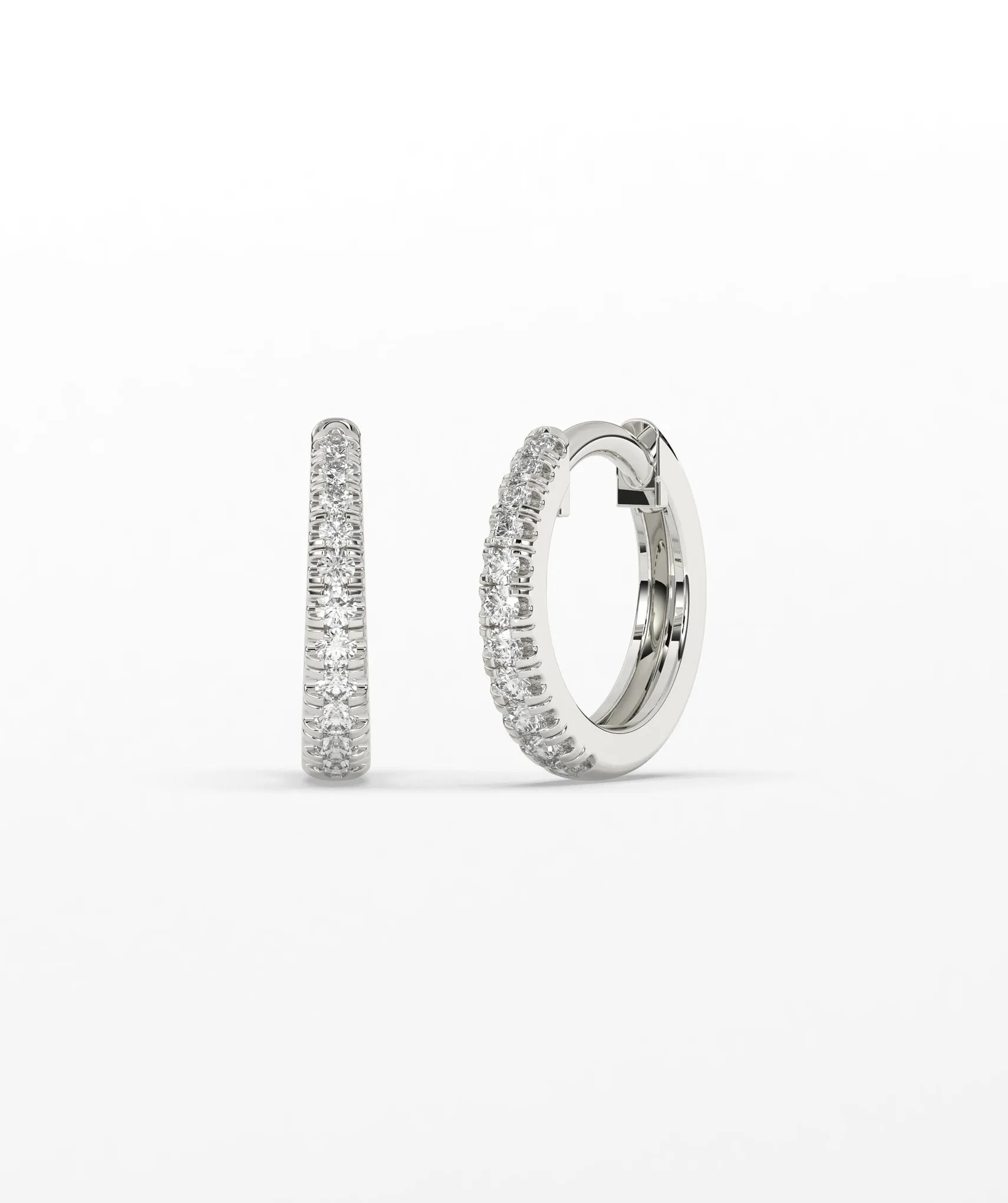 Diamond Huggie Hoop Earrings