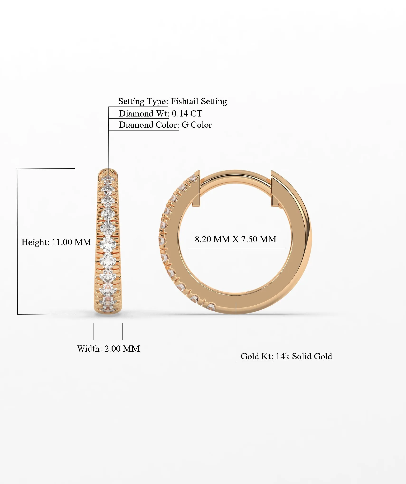 Diamond Huggie Hoop Earrings