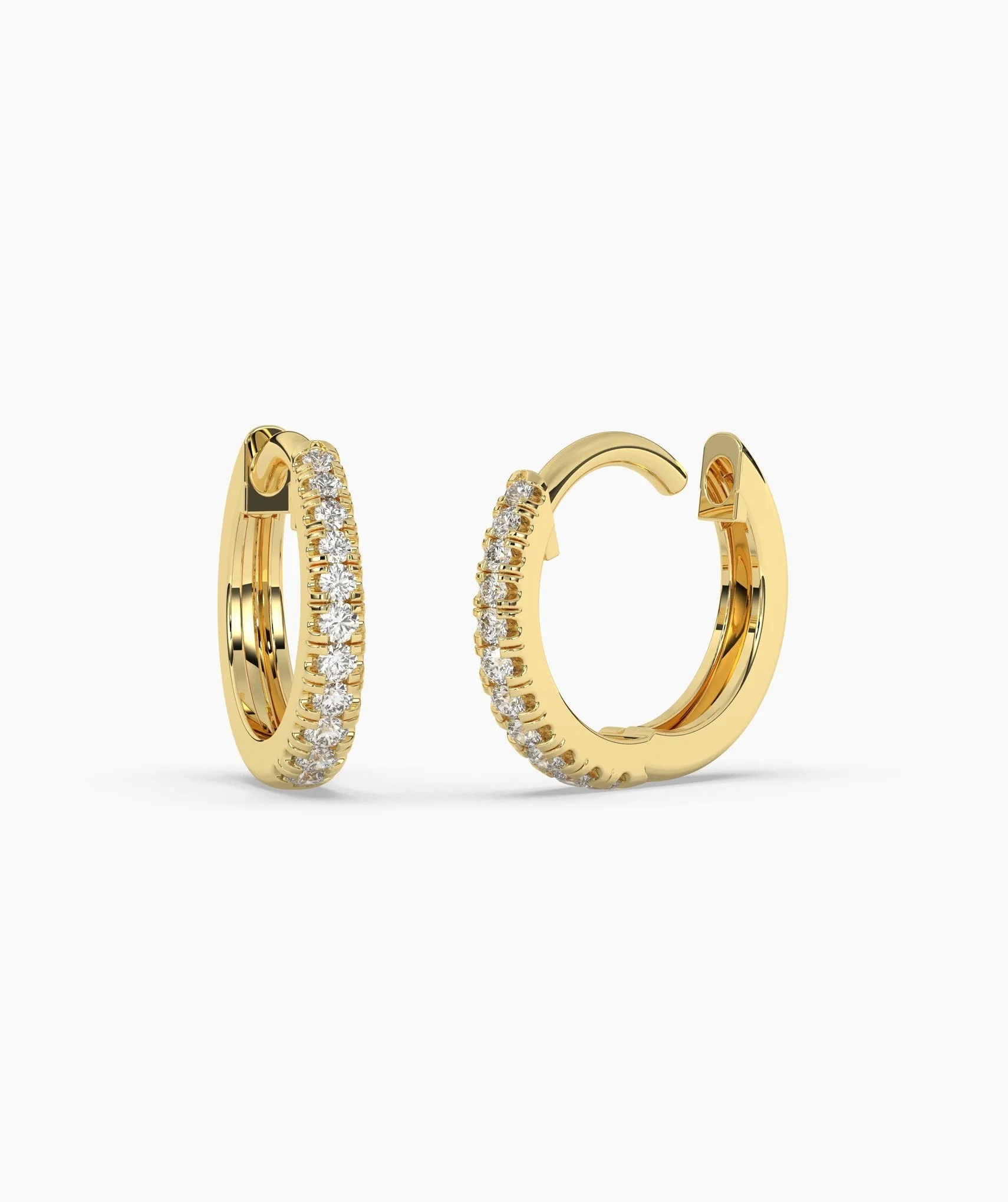 Diamond Huggie Hoop Earrings