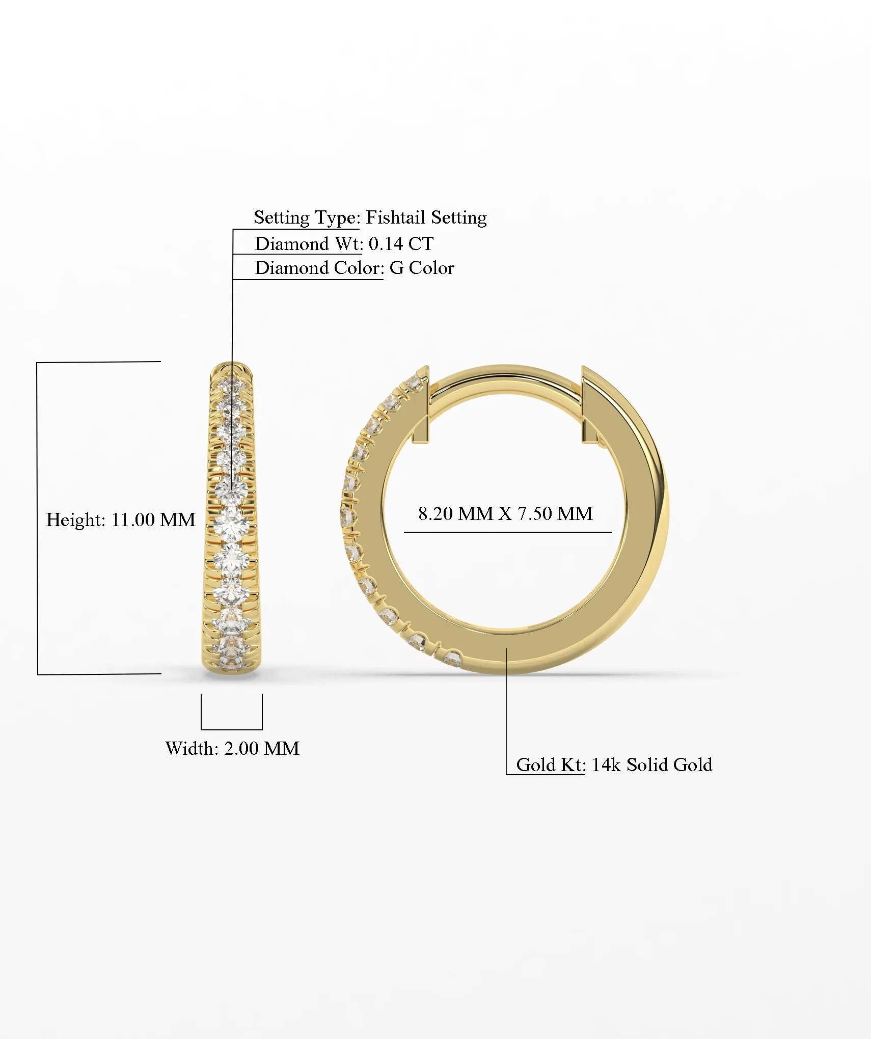 Diamond Huggie Hoop Earrings