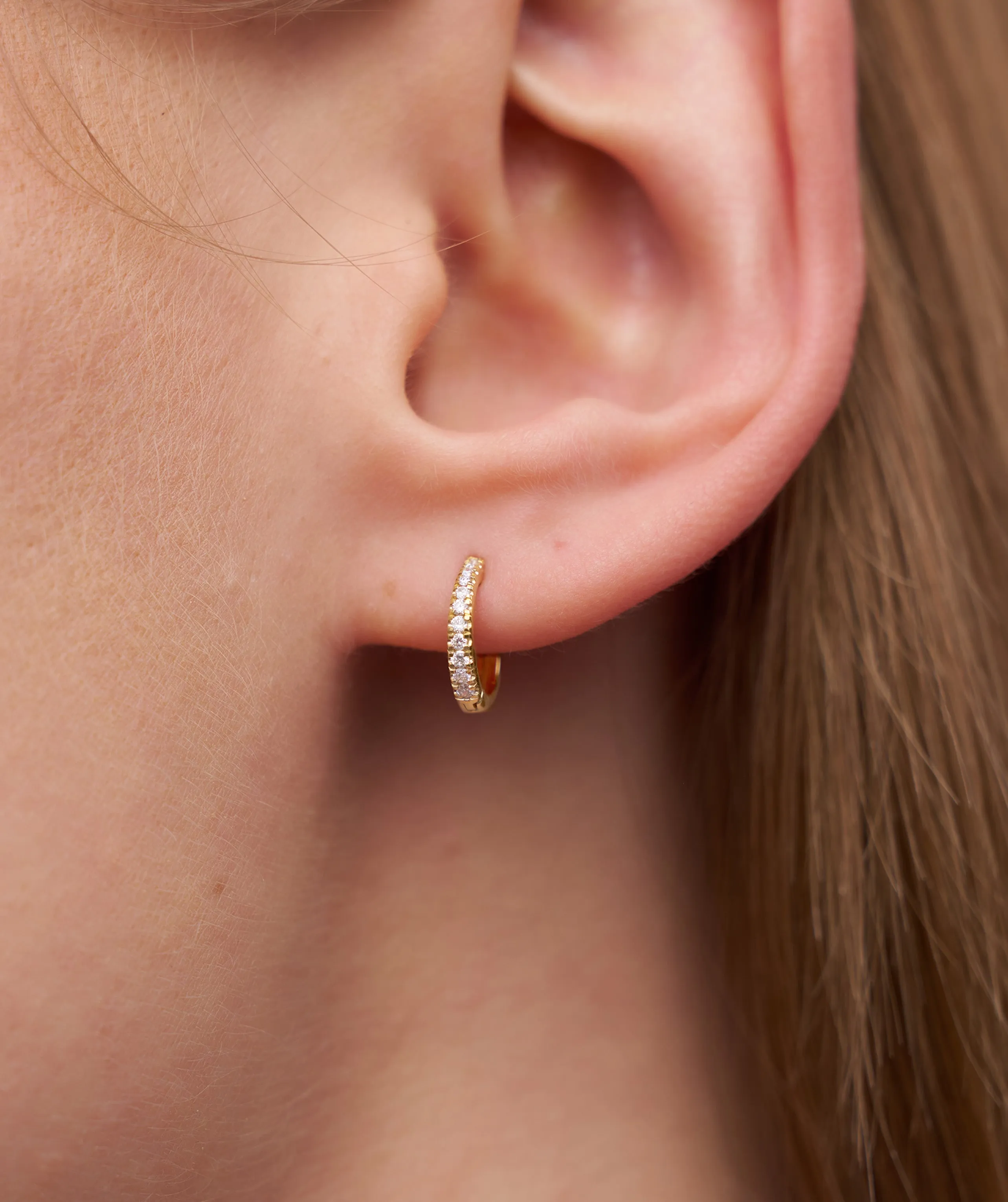 Diamond Huggie Hoop Earrings