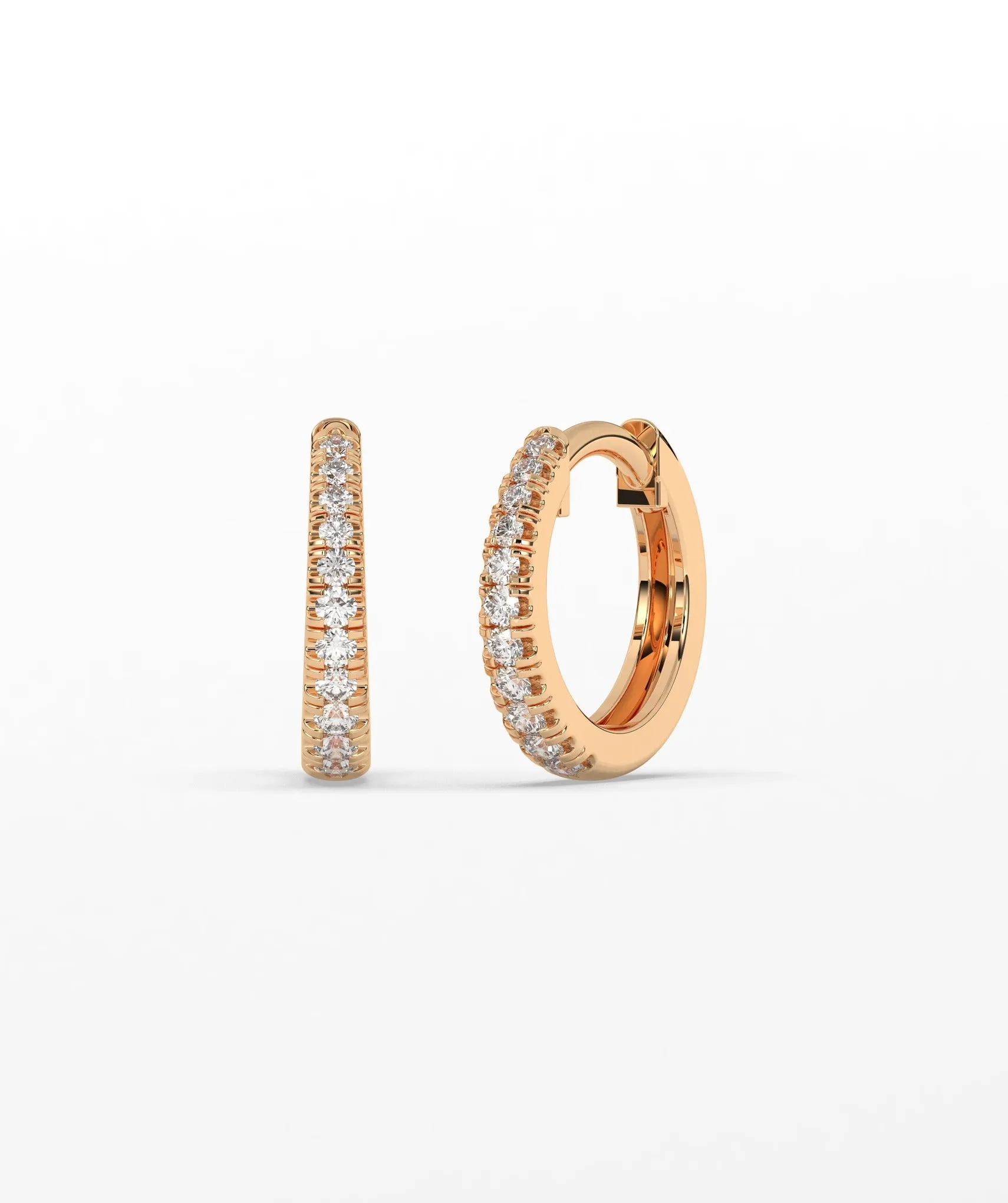 Diamond Huggie Hoop Earrings
