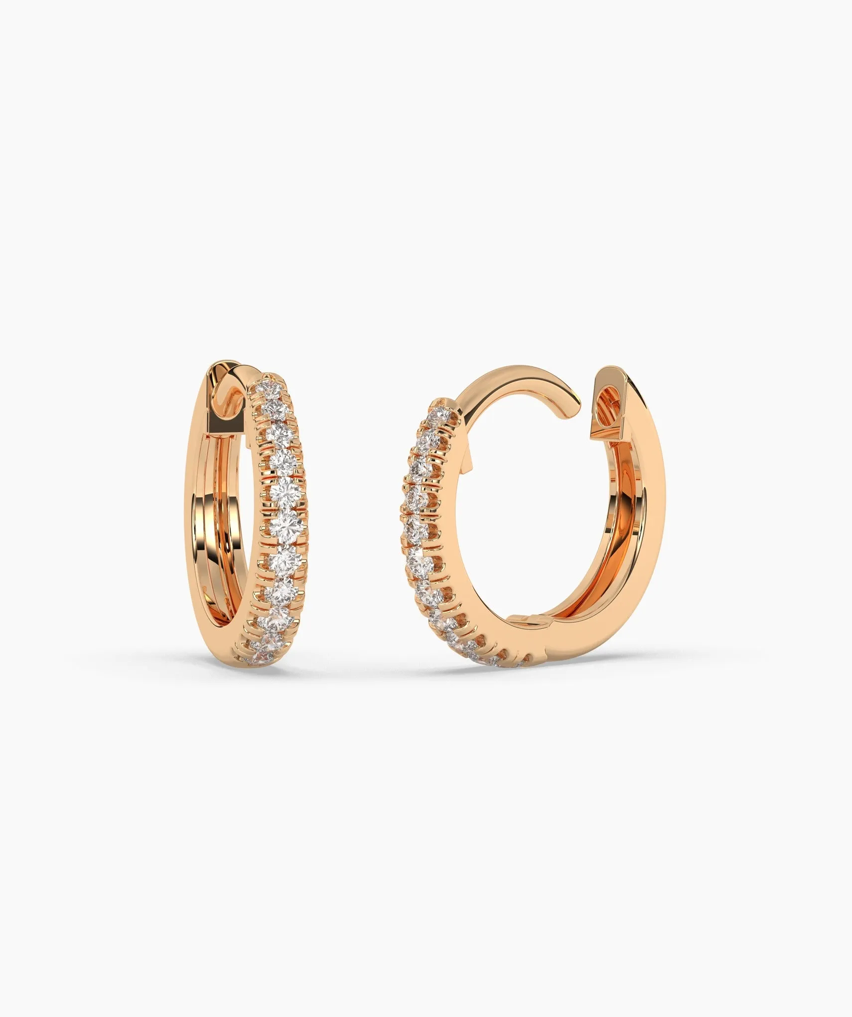 Diamond Huggie Hoop Earrings