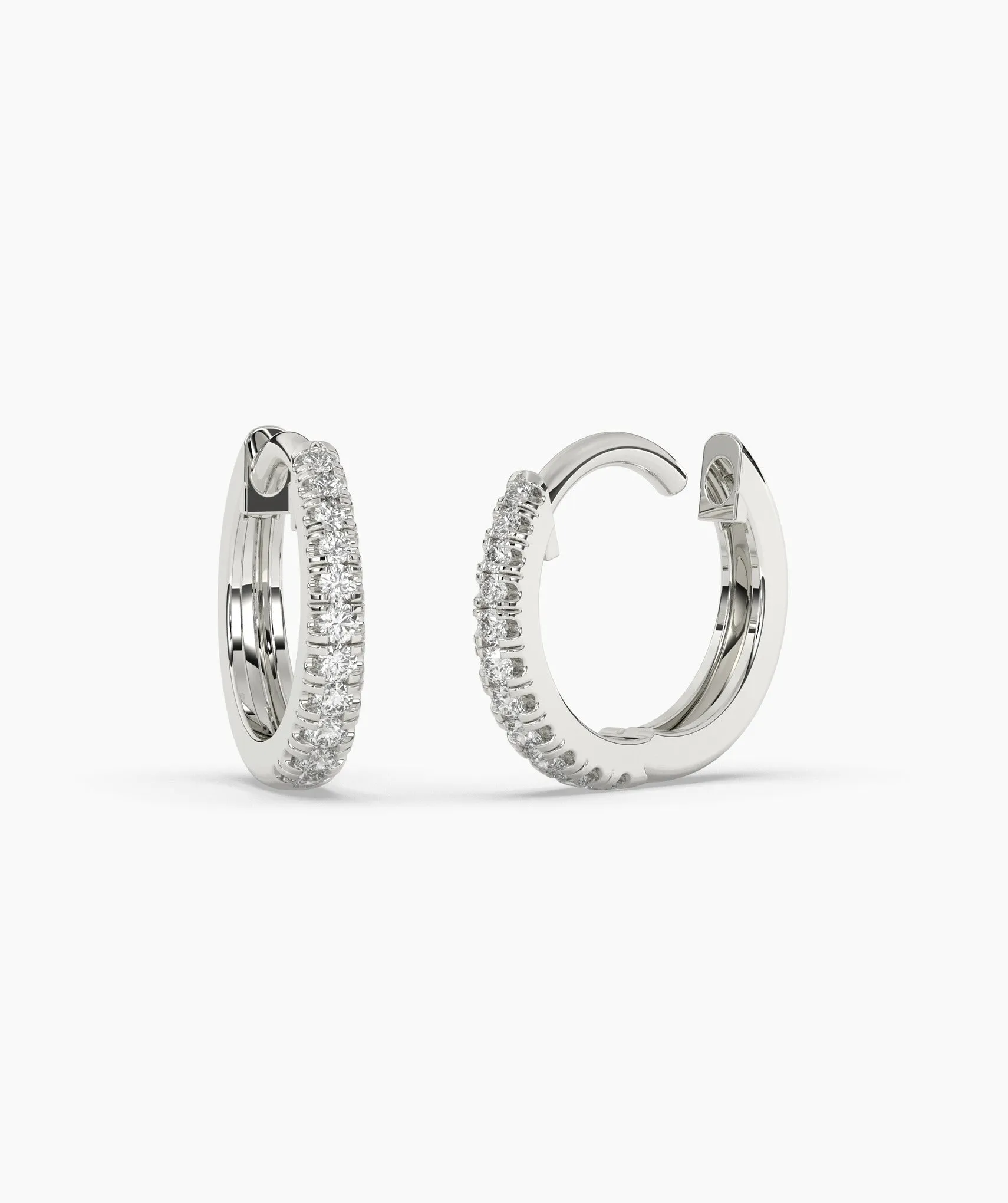 Diamond Huggie Hoop Earrings