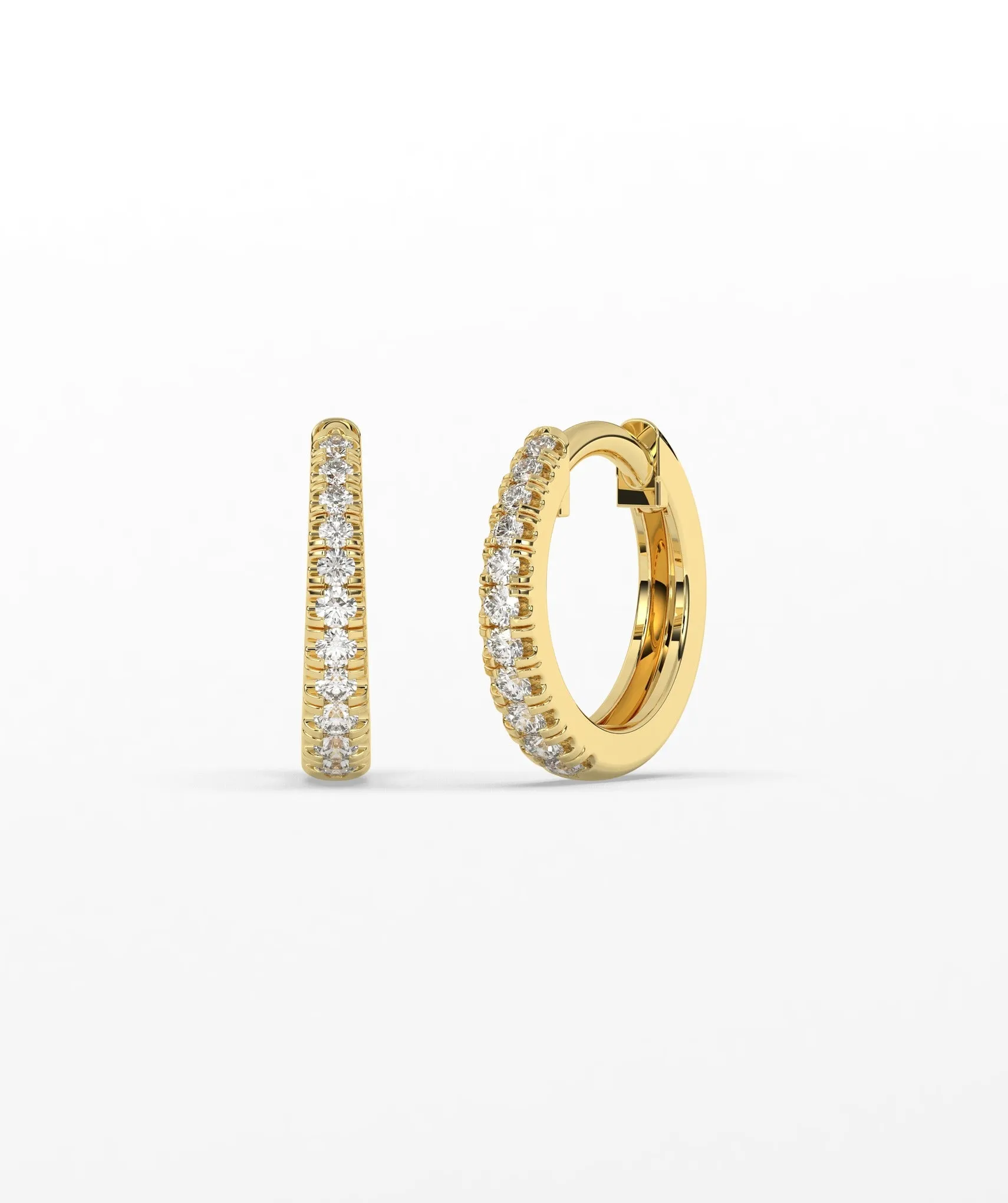 Diamond Huggie Hoop Earrings