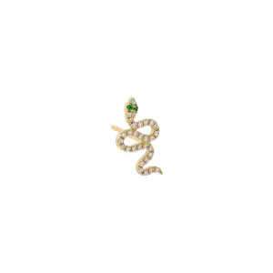 Diamond Pavé Snake Stud Earring 14K