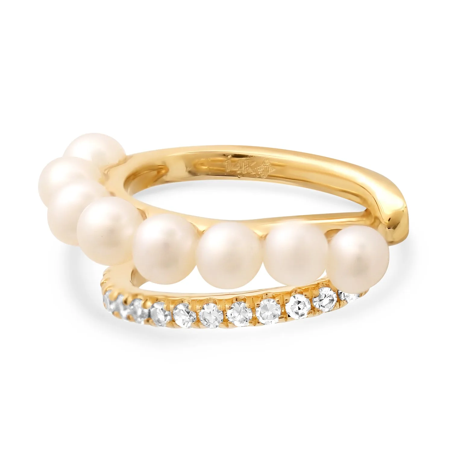 Diamond Pearl Ear Cuff