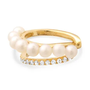 Diamond Pearl Ear Cuff