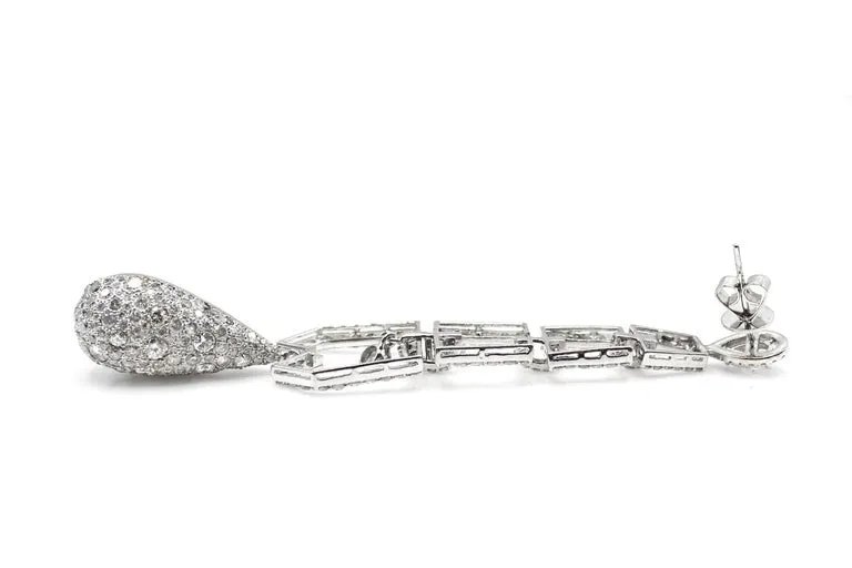 Diamond Platinum Dangling Earrings