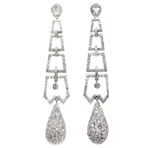 Diamond Platinum Dangling Earrings