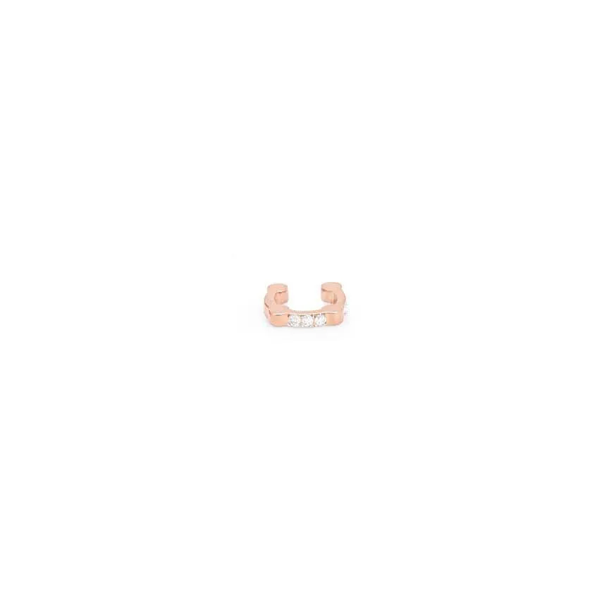 Diamond Single Cage Ear Cuff | Rose Gold