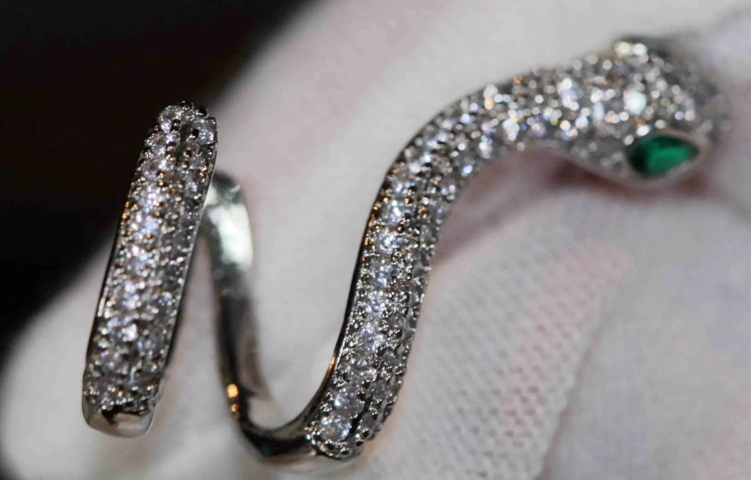Diamond Snake Earrings | Cuff Earrings | Womens Snake Earrings | Snake Earrings | Silver Snake Earrings | Big Earrings | Snake Earrings Cuff