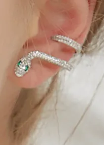 Diamond Snake Earrings | Cuff Earrings | Womens Snake Earrings | Snake Earrings | Silver Snake Earrings | Big Earrings | Snake Earrings Cuff