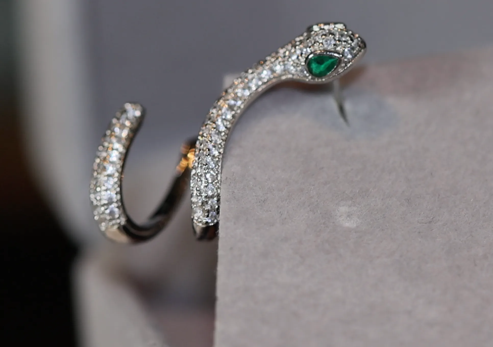 Diamond Snake Earrings | Cuff Earrings | Womens Snake Earrings | Snake Earrings | Silver Snake Earrings | Big Earrings | Snake Earrings Cuff